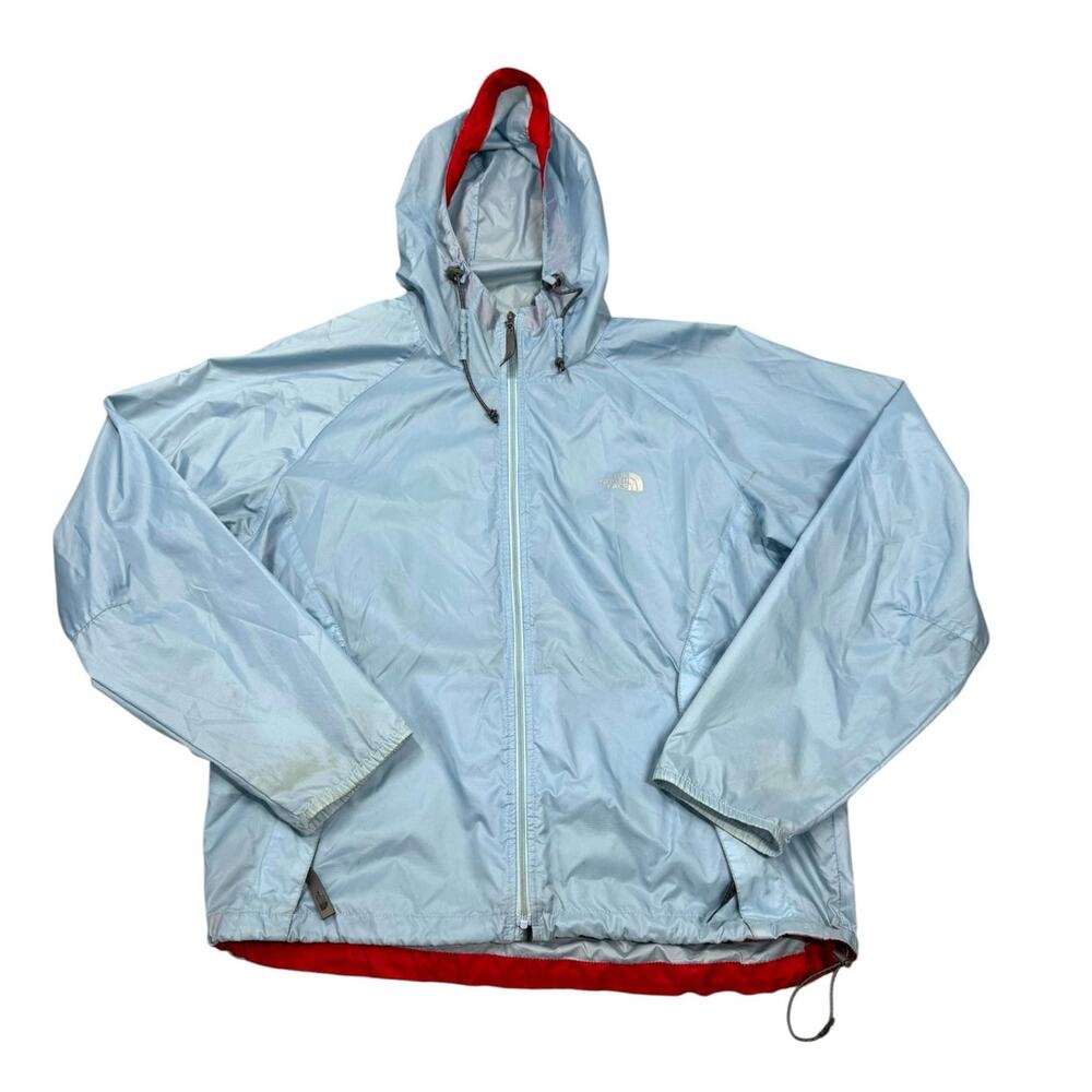 The North Face Flyweight Windbreaker Jacket Womens S Light Blue Full Zip Read